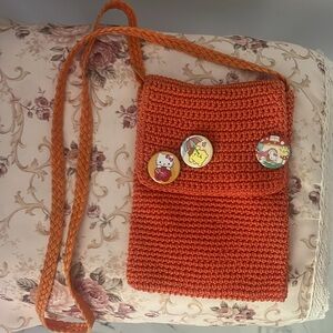 Orange Crossbody Crocheted bag